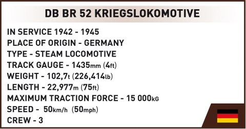 Cobi Klocki Klocki Kriegslokomotive Baureihe 52