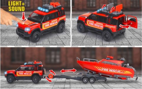 Simba Pojazd Majorette GS Land Rover z łodzią 33,5 cm