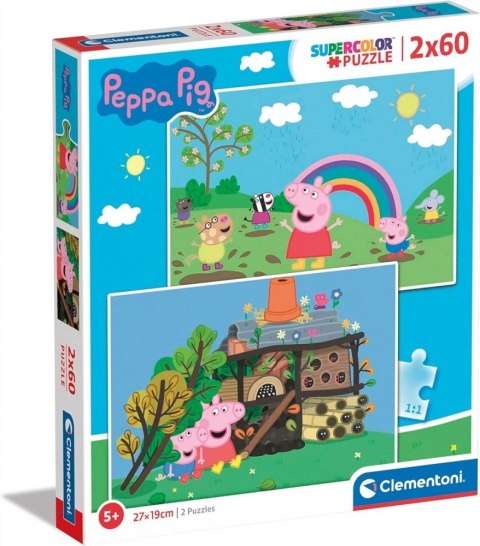 Clementoni Puzzle 2x60 elementów Świnka Peppa