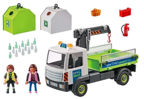 Playmobil Zestaw z figurkami City Action 71431 Samochód ciężarowy z kontenerami na szkło