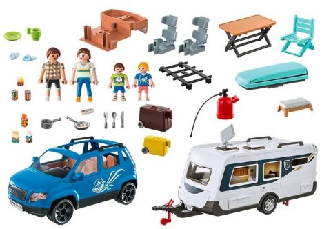 Playmobil Zestaw z figurkami Family Fun 71423 Samochód z przyczepą kempingową