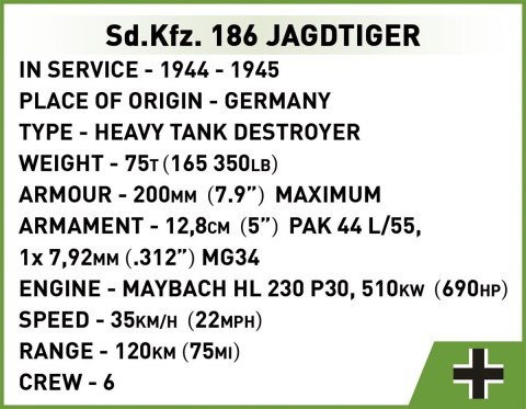 Cobi Klocki Klocki Sd.Kfz. 186 - Jagdtiger