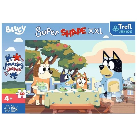 Trefl Puzzle 60 elementów XXL Super Shape Bluey i przyjaciele