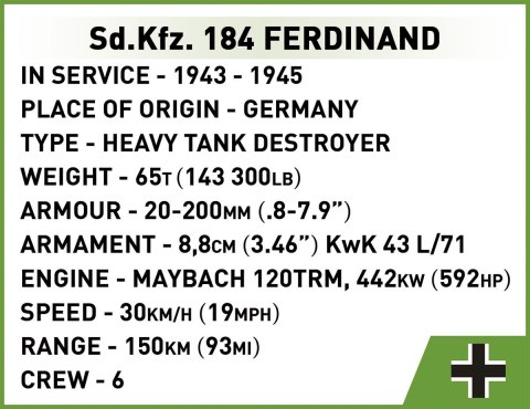 Cobi Klocki Klocki Sd.Kfz. 184 Ferdinand