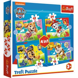 Trefl Puzzle 4w1 Biegnące pieski Psi Patrol (Paw Patrol)