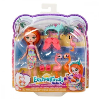 Mattel Lalka Enchantimals Rodzina Flamingów Florinda Flamingo + 3 Zwierzątka