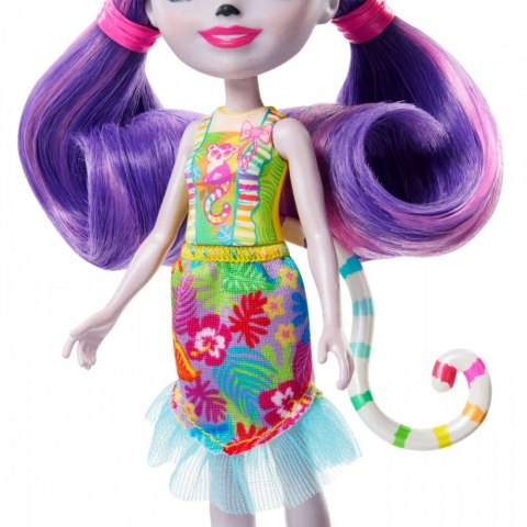 Mattel Lalka Enchantimals + figurki zwierzątek Rodzina Lemurów