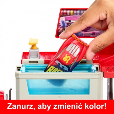 Mattel Pojazdy Auta Mobilny lakiernik Samochód z otwieraną naczepą