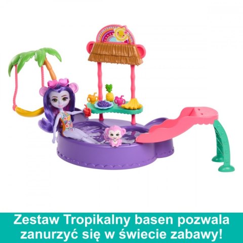 Mattel Zestaw Enchantimals Tropikalny basen + lalka Małpka