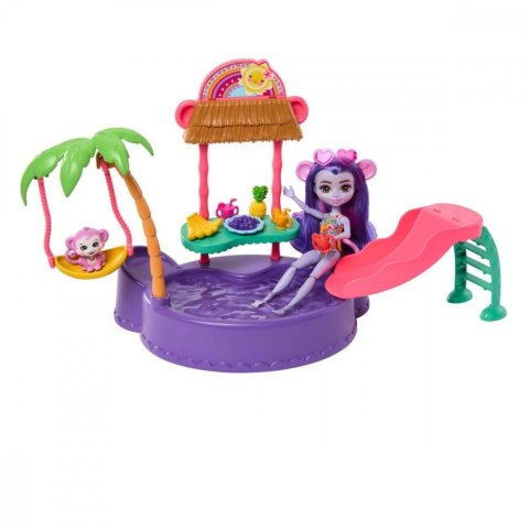 Mattel Zestaw Enchantimals Tropikalny basen + lalka Małpka