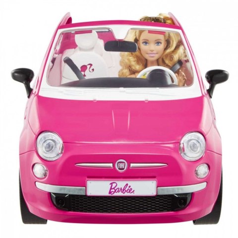 Mattel Lalka Barbie + Samochód Fiat 500 kabriolet