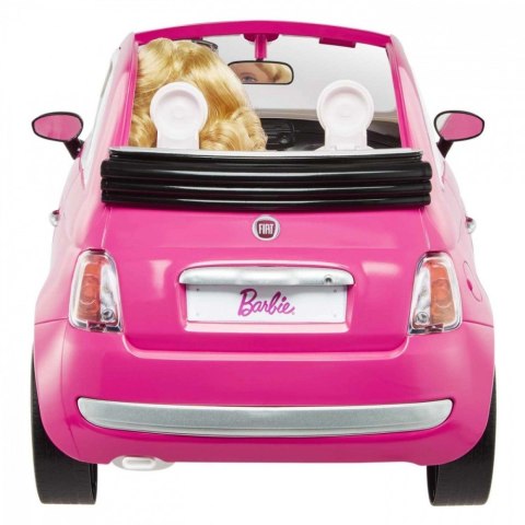 Mattel Lalka Barbie + Samochód Fiat 500 kabriolet