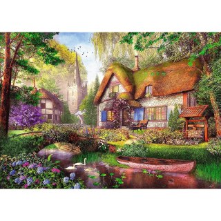 Trefl Puzzle 1000 elementów Premium Urocza chatka w lesie