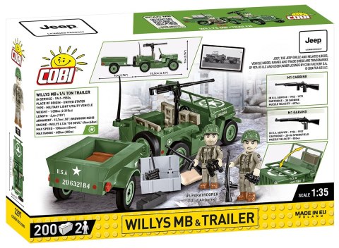 Cobi Klocki Klocki Willys MB & Trailer