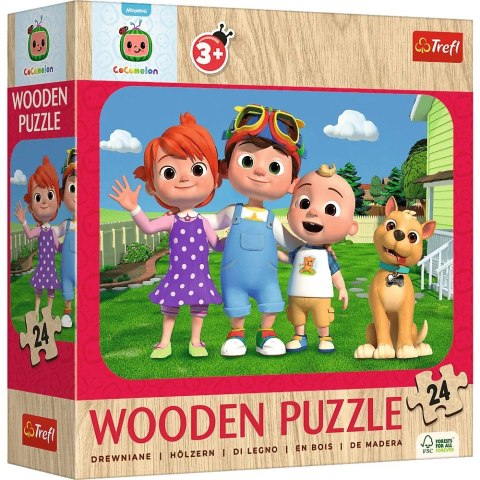 Trefl Puzzle 24 elementy Puzzle drewniane Wesoły Cocomelon