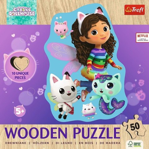 Trefl Puzzle drewniane 50 elementów Wesoła Gabby Gabi