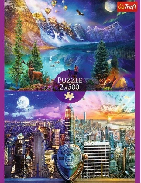 Trefl Puzzle 2x500 elementów Wycieczka po Ameryce