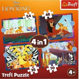 Trefl Puzzle 4w1 Król Lew odważny