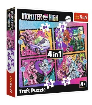 Trefl Puzzle 4w1 Monster High Elektryzujący dzień