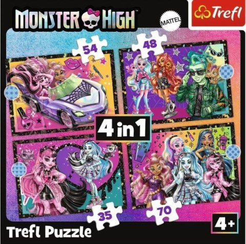 Trefl Puzzle 4w1 Monster High Elektryzujący dzień