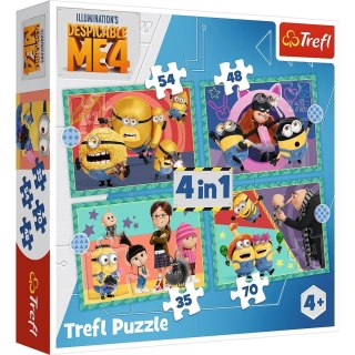 Trefl Puzzle 4w1 Zwariowane Minionki