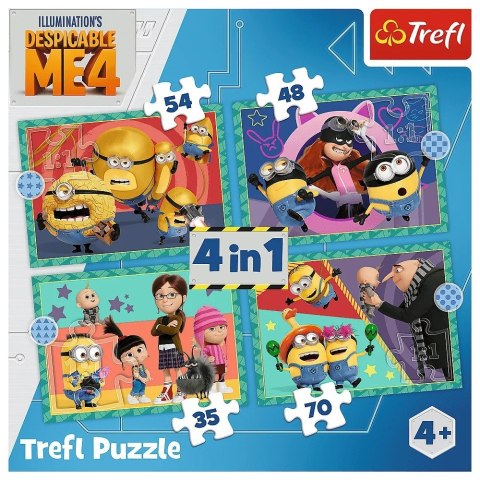 Trefl Puzzle 4w1 Zwariowane Minionki