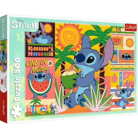 Trefl Puzzle 500 elementów Wakacje ze Stichem Lilo i Stitch