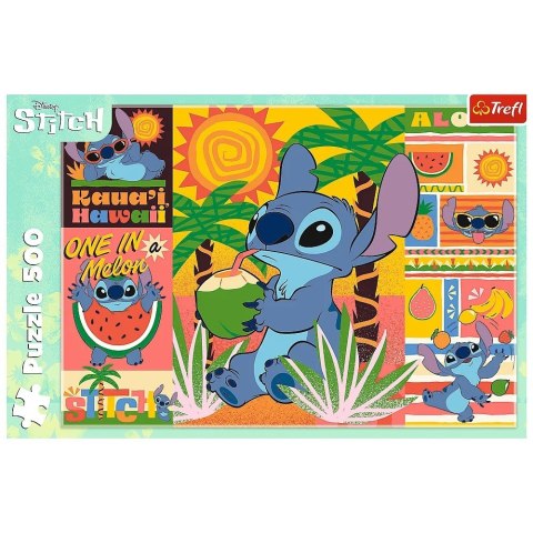 Trefl Puzzle 500 elementów Wakacje ze Stichem Lilo i Stitch