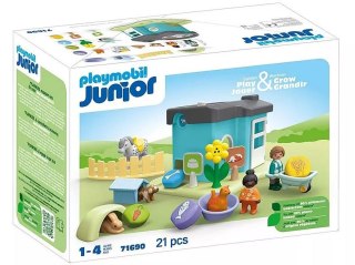 Playmobil Zestaw z figurkami Junior 71690 Hotel dla zwierząt z dozownikiem pokarmu