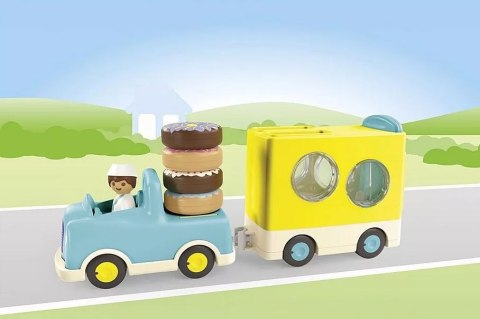 Playmobil Zestaw z figurkami Junior 71702 Szalony Donut Truck z funkcją układania i sortowania