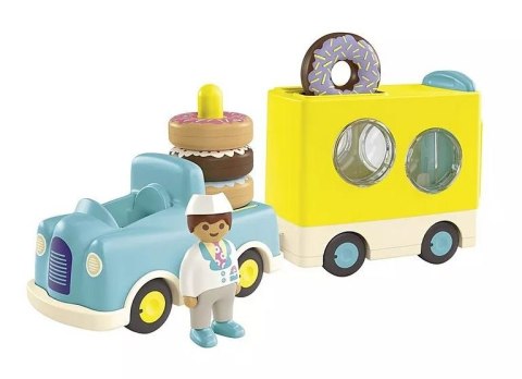 Playmobil Zestaw z figurkami Junior 71702 Szalony Donut Truck z funkcją układania i sortowania