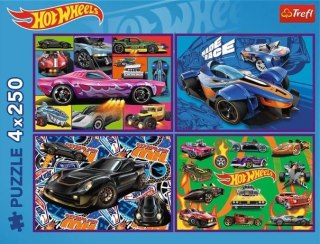 Trefl Puzzle 4x250 Wyścigowe auta Hot Wheels