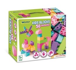 Wader Klocki Kids Blocks 50 elementów różowe