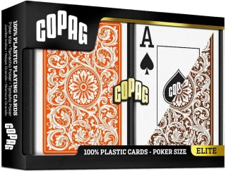 Bicycle Karty COPAG Elite Orange Brown Double Poker Jumbo