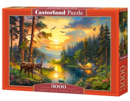 Castor Puzzle 3000 elementów Zachód słońca nad leśną rzeką