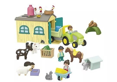 Playmobil Zestaw z figurkami Junior 71656 Przygoda na gospodarstwie z traktorem, przyczepą i zwierzętami