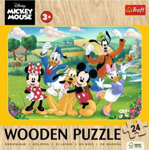 Trefl Puzzle drewniane 24 elementów Myszka Miki Mickey