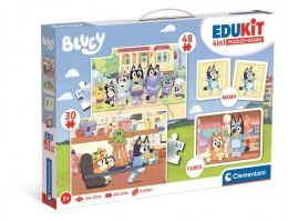 Clementoni Zestaw gier Edukit 4 w 1 Bluey Memo Puzzle Klocki