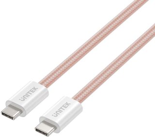 Kabel zwijany magnetycznie Unitek USB C PD 100W różowy 1m UNITEK