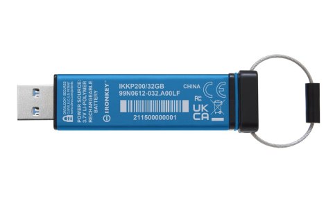 Kingston Technology IronKey Keypad 200 pamięć USB 32 GB USB Typu-A 3.2 Gen 1 (3.1 Gen 1) Niebieski Kingston Technology