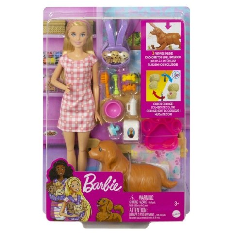 Mattel Lalka Barbie Narodziny piesków zestaw