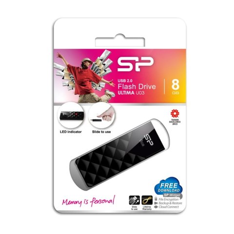 Silicon Power Ultima U03 8GB pamięć USB USB Typu-A 2.0 Czarny Silicon Power