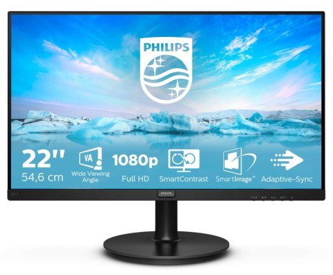 Philips V Line 221V8A monitor komputerowy 54,6 cm (21.5") 1920 x 1080 px Full HD LCD Czarny Philips