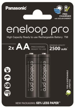 Akumulatorki R6 / AA Panasonic Eneloop PRO 2500mAh Ni-MH BK-3HCDE/2BE (blister 2 szt.) PANASONIC