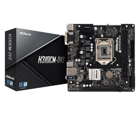 ASRock Płyta główna H310CM-DVS s1151 2DDR4 DVI/DSUB/USB3.1 uATX