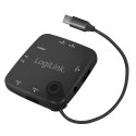 LogiLink Hub USB 2.0, 3 porty z czytnikiem kart OTG, USB Typ-C