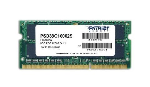 Patriot Pamięć Ultrabook DDR3 SODIMM 8GB 1600GHz