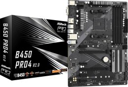 ASRock Płyta główna B450 PRO4 R2.0 AM4 4DDR4 DP/HDMI M.2 USB3.2 ATX