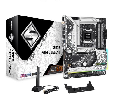 ASRock Płyta główna X670E STEEL LEGEND AM5 4DDR5 HDMI/DP M.2 EATX