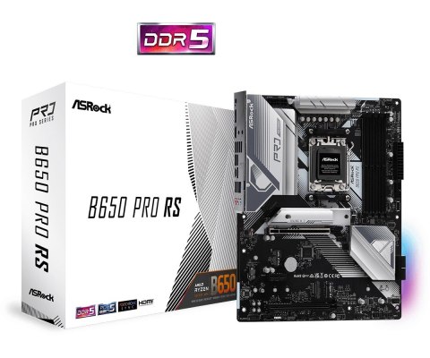 ASRock Płyta główna B650 PRO RS AM5 4DDR5 HDMI M.2 DP USB3.2 ATX